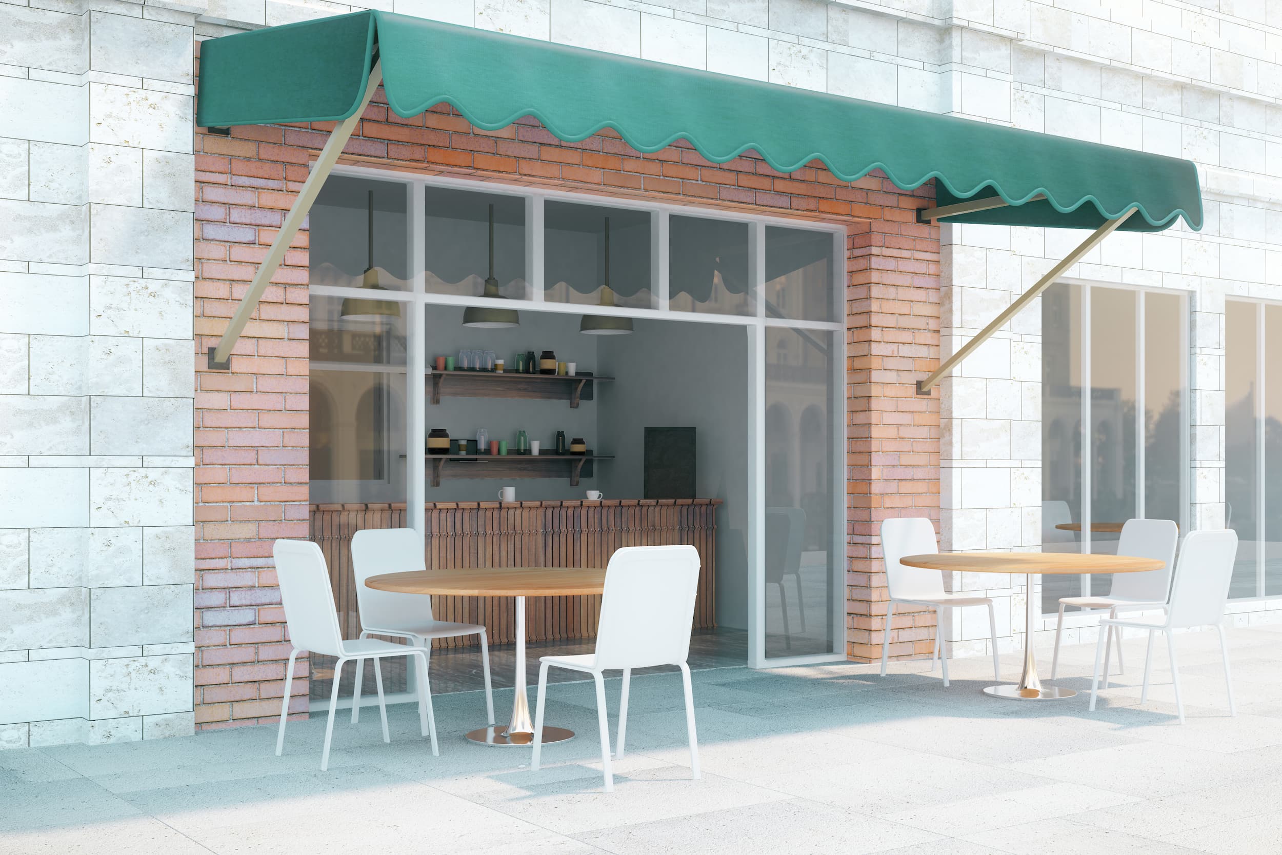 storefront with chairs